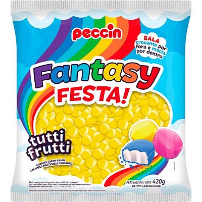 Bala Mastigável Fantasy Amarela Pacote com 420 Gramas - Peccin