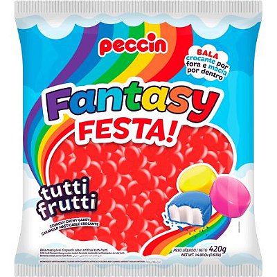 Bala Mastigável Fantasy Vermelha Pacote com 420 Gramas - Peccin