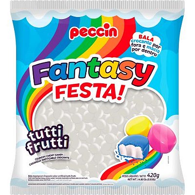 Bala Mastigável Fantasy Branca Pacote com 420 Gramas - Peccin