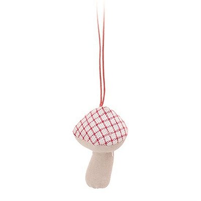 Cogumelo Decorativo Xadrez Vermelho e Branco Patchwork Color com 1 un - Cromus 1012171