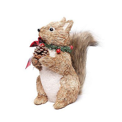 Esquilo Crespinho em Pé de Palha com Laço Xadrez no Pescoço - Dallas Cromus 1209762