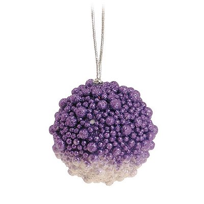 Bolas de Natal Craquelada Roxo e Branco 8cm Jogo com 6 Un - Ref 1214091 Cromus Natal