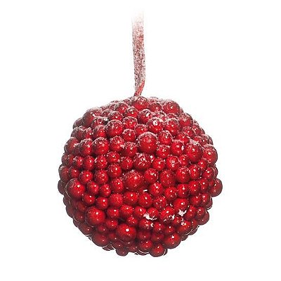Bola de Cerejas Nevado Vermelha 10cm - By Cecilia Dale - Cromus 1694071