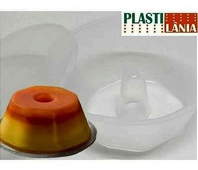 Forma Para Pudim com tampa Forneável 500ml com 6 unidades - Plastilania