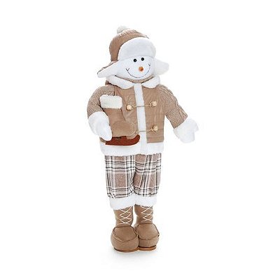 Boneco de Neve em Pé com Bota de Esqui Marfim 70cm - Cromus 1510553