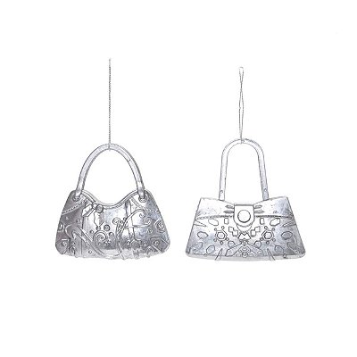 Enfeite Para Pendurar Bolsa Prata com 2 unidades - Cromus 1551804