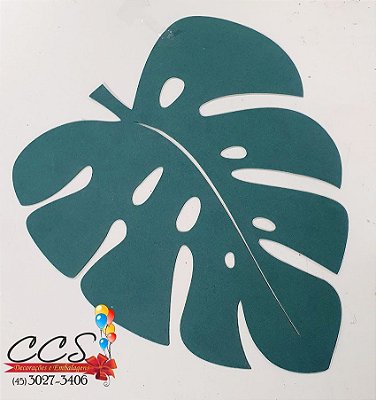 Enfeite Decorativo Painel Folha Costela de Adão Verde Escuro 37x30cm - Piffer