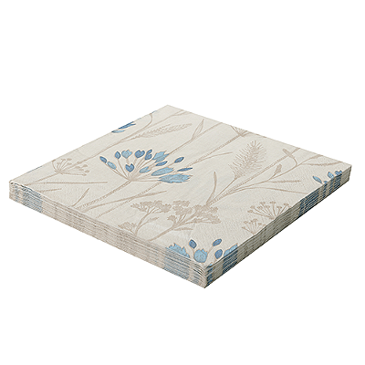 Guardanapo de Papel Estampado Flores e Folhas 32x32cm com 20 Un - Silver Plastic