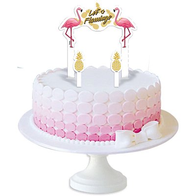 Topper Topo de Bolo Festa Flamingo - Festcolor