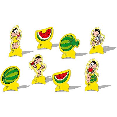 Decoração Enfeite de Mesa Magali Melancia com 8 Unidades - Turma da Mônica - Festcolor
