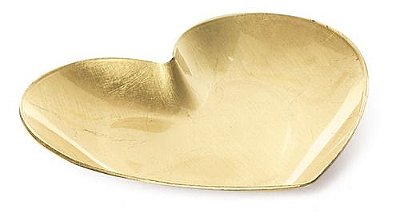 Bandeja Decorativa Coração Ouro 24,5x23x1,5 Com 1 Unidade - Ref 29002225 Cromus