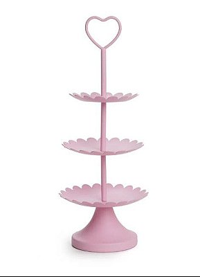 Suporte Para Doces de Metal 3 Andares Rosa - Coleção Cake - Ref 1521840 Cromus