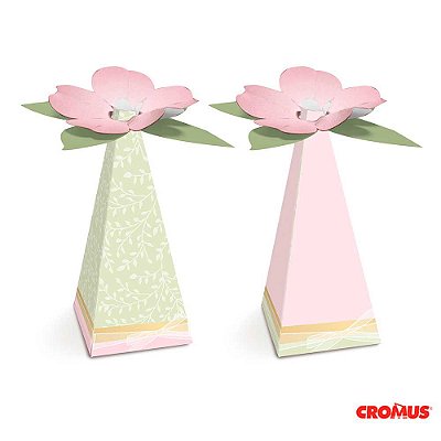Caixa Cone Flor Compose Festa Jardim Secreto 5x5x10cm com 08 Un - Cromus 23010791