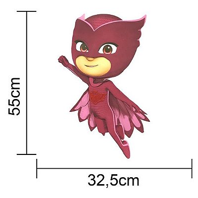 Painel Decorativo de E.V.A Corujita - PJ Masks - 32x55cm - Ref 383030 Piffer