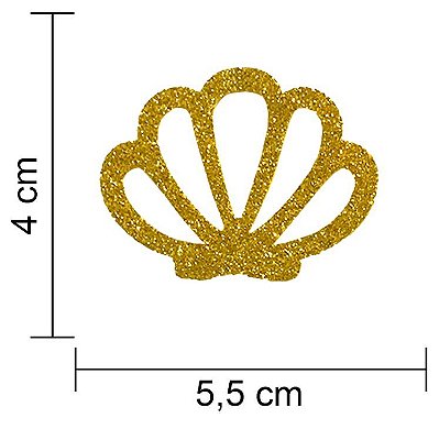 Aplique Decorativo de E.V.A Glitter Concha Ariel com 5Un - Ref 312001 - Piffer