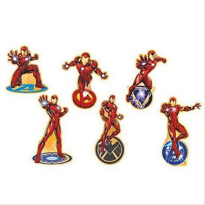 Kit Painéis Impressos Festa Homem de Ferro - Vingadores - Com 6 Itens Ref 331039 Piffer