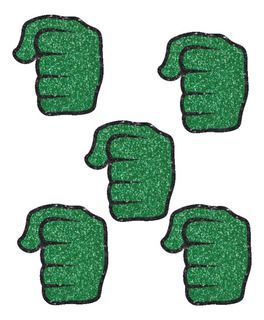 Aplique Decorativo de E.V.A Glitter Soco Hulk com 5Un - Ref 331006 - Piffer