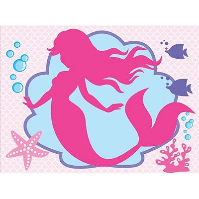 Painel Decorativo de T.N.T Festa Sereia 1,40x1,03mts com 01 un - Ref 117024 Piffer