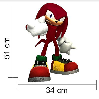 Painel Decorativo de E.V.A Knuckles 34x51cm - Festa Sonic - Ref 357022 Piffer