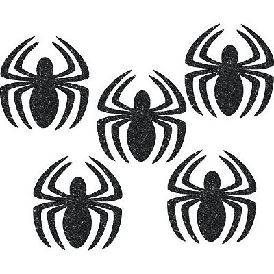 Aplique Decorativo de E.V.A Glitter Aranha 9x10cm com 5Un - Ref 205004 - Piffer