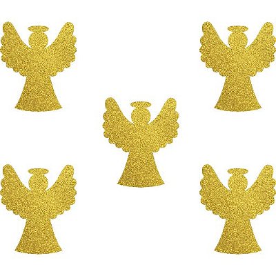 Aplique Decorativo de E.V.A Glitter Anjo com 5Un - Ref 102003 - Piffer