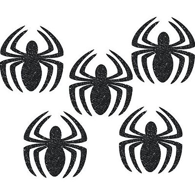 Aplique Decorativo de E.V.A Glitter Aranha 5,5x6cm com 5Un - Ref 102004 - Piffer