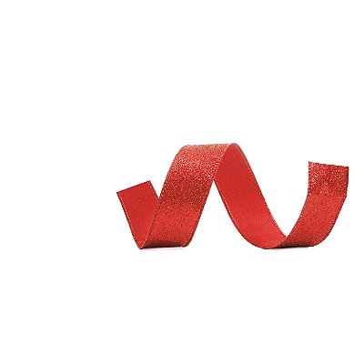 Fita de Natal Aramada Craquelada Vermelha 3,8cm com 9,14mts - Ref 1011809 Cromus