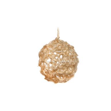 Enfeite de Bola Aramada com Juta 8cm - Coleção Perola - Ref 1418947 Cromus Natal