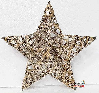 Estrela de Rattan Nude 30cm - Ref 1212013 - Cromus Natal