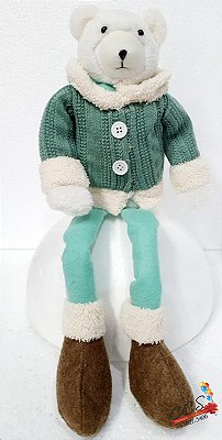 Urso de Pelúcia Decorativo com Casaco de Tricô Tiffany - Coleção Fiji - Ref 1410508 Cromus Natal