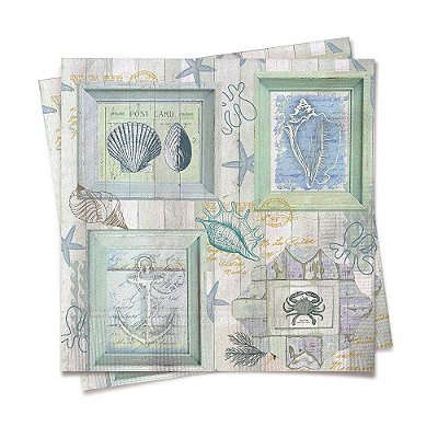 Guardanapo de Papel Decorado Maresia 32x5x32,5cm com 20 Un - Ref 19000102 Cromus