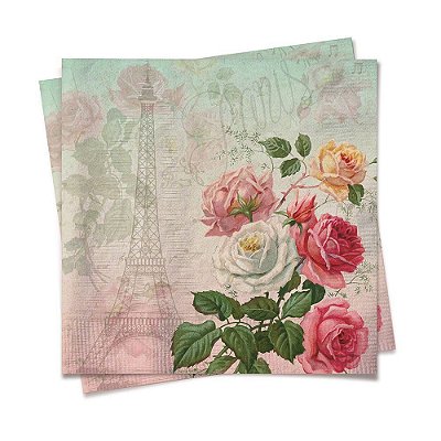 Guardanapo de Papel Decorado Paris 32x5x32,5cm com 20 Un - Ref 19000108 Cromus