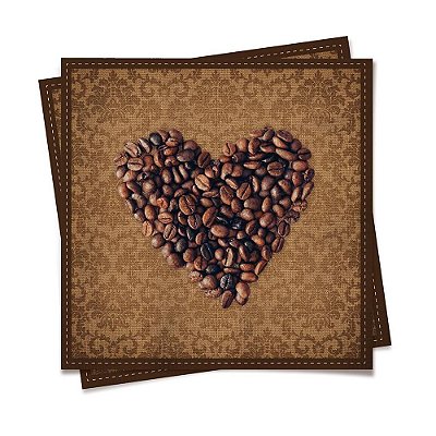 Guardanapo de Papel Decorado Grãos de Café 32x5x32,5cm com 20 Un - Ref 19000093 Cromus