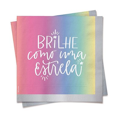 Guardanapo de Papel Decorado Festa Galáxia Brilhe como uma Estrela 24,5x24,5cm com 20 Un - Cromus 29003815