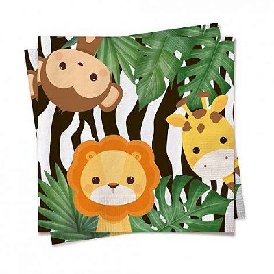 Guardanapo de Papel Decorado Festa Safari 24,5x24,5cm com 20 Un - Cromus 29003074