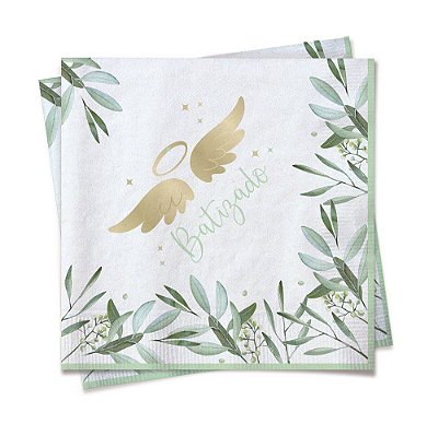 Guardanapo de Papel Decorado Festa Batizado 24,5x24,5cm com 20 Un - Cromus 29003060