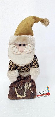 Papai Noel Segurando Saco de Presentes 42cm - Coleção Tigreza - Ref 1011256 Cromus Natal