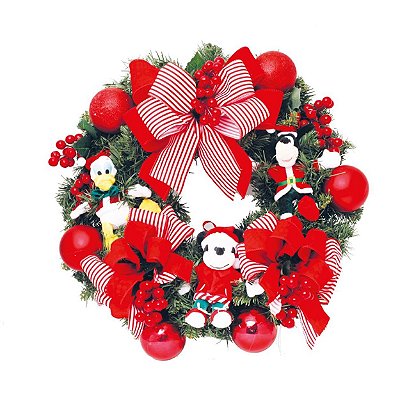Guirlanda de Natal Decorada Turma do Mickey Pelúcia 60cm - Coleção Disney - Ref 1924908 - Cromus Natal