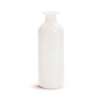 Vaso Decorativo de Vidro Branco Garrafa Romântico 5,6x16 - Ref 29000306 - Cromus