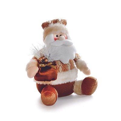 Boneco Papai Noel Sentado Corpo Redondo Cobre 25x15cm - Coleção Hawaii - Ref 1412542 - Cromus Natal