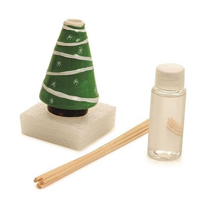 Difusor de Aromas de Cerâmica em Formato de Pinheiro - Ref 1210045 - Cromus Natal