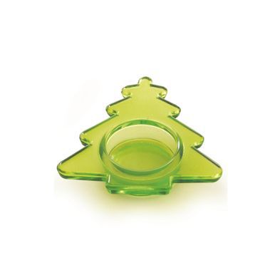 Porta Vela Baixo de Vidro Verde Formato de Pinheiro - Jogo com 3 Unidades - Ref 1211798 - Cromus Natal