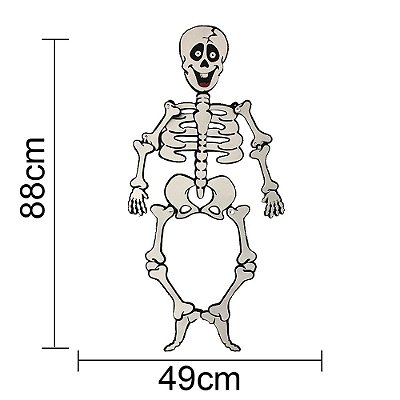 Painel Decorativo de E.V.A Esqueleto Branco - Decoração Halloween - 205097 Piffer