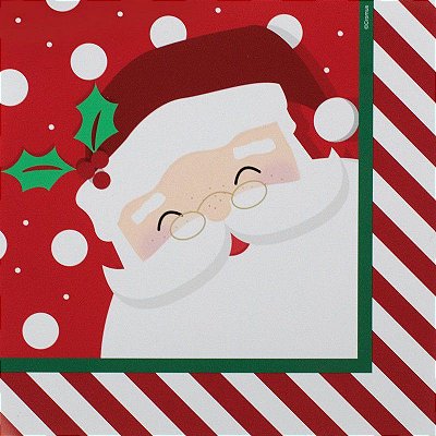 Guardanapo de Papel Decorado Poá Noel 32x5x32,5cm com 20 Un - Ref 1021865 Cromus Natal