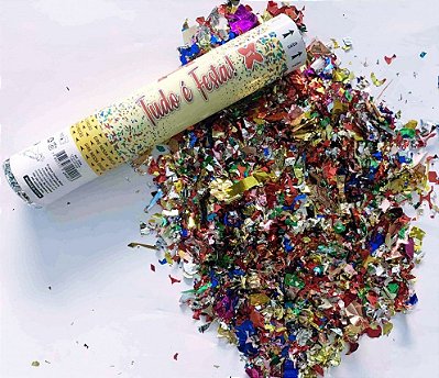 Lança Confete Tudo é Festa Colorido Metalizado - Make