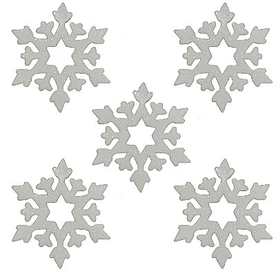 Aplique Decortivo de EVA Glitter Floco de Neve Frozen 2 com 5 Unidades - Ref 310001 Piffer