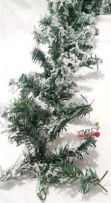 Festão de Natal Aramado Verde Nevado com 140 Hastes 2,7mX24cm - Ref 1209908 Cromus