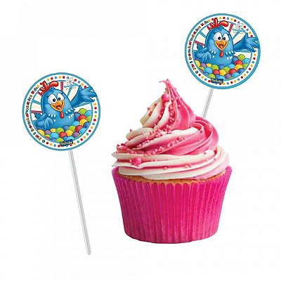 Bandeirinha Para Docinhos Galinha Pintadinha Diversão com 08 Un - Promo Festcolor
