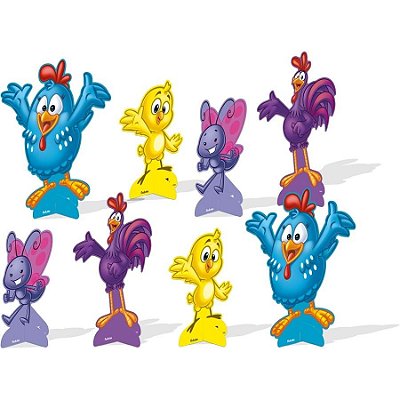 Enfeite Decoração de Mesa Festa Galinha Pintadinha com 08 Unidades - Festcolor