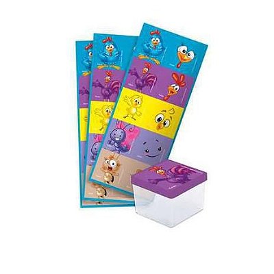 Adesivo Quadrado Festa Galinha Pintadinha com 30 Un - Festcolor